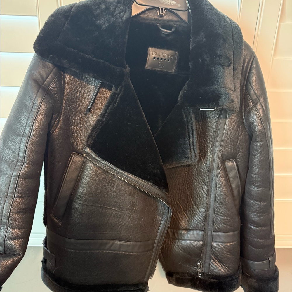 Blank NYC Black Shearling Leather Jacket